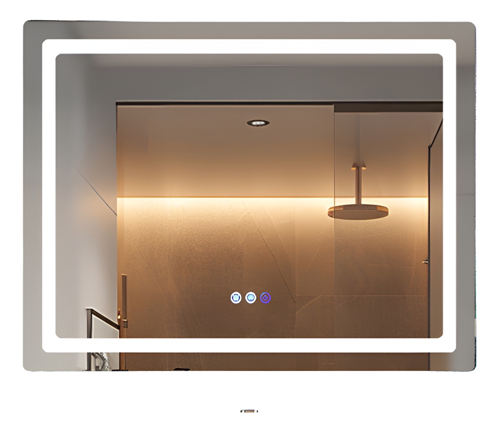 Espejo 70x90 Con Luz Led Rectangular Para Baño Desempañador