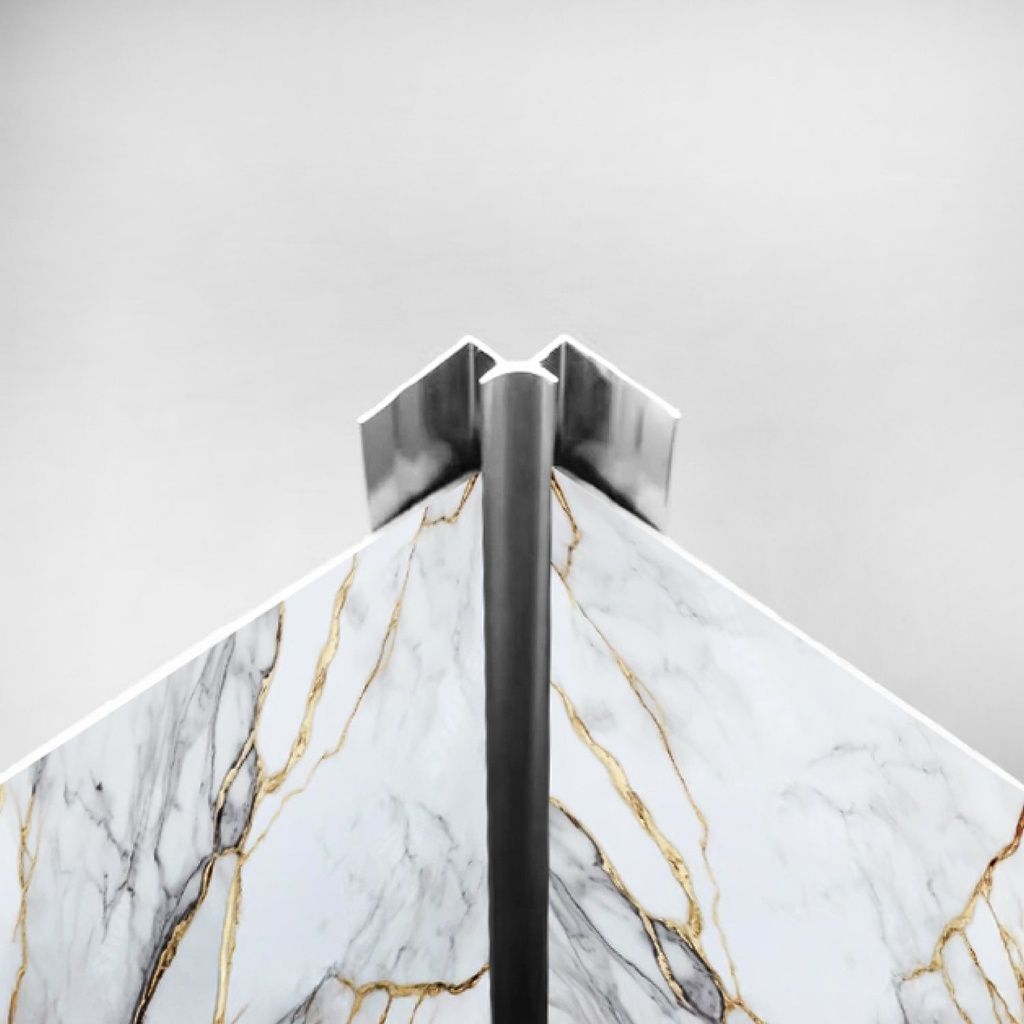 [PERFILPLAT M] Perfil Tipo M• 2,45 m • Union Esquina Interior Cod.110126 (Plateado)