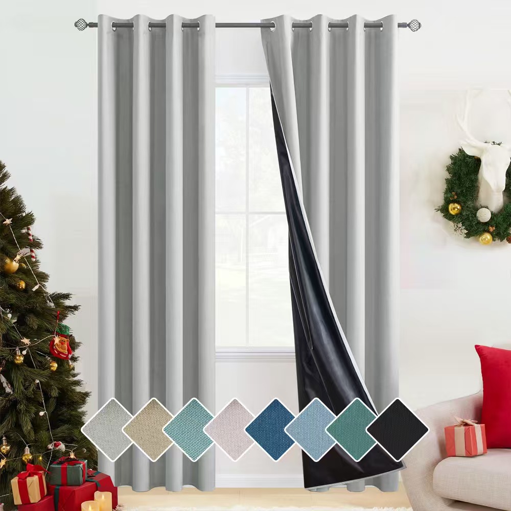Set 2 Cortinas 100% Blackout Engomada Termica 140x220 Cod.720126
