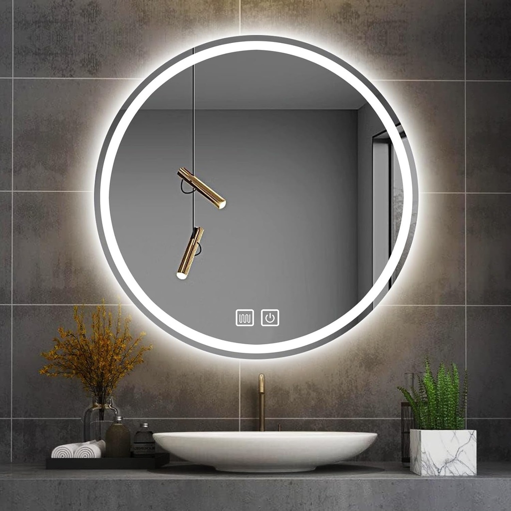 Espejo 60 cm Con Luz y Desempañador ( Redondo ) (32426)